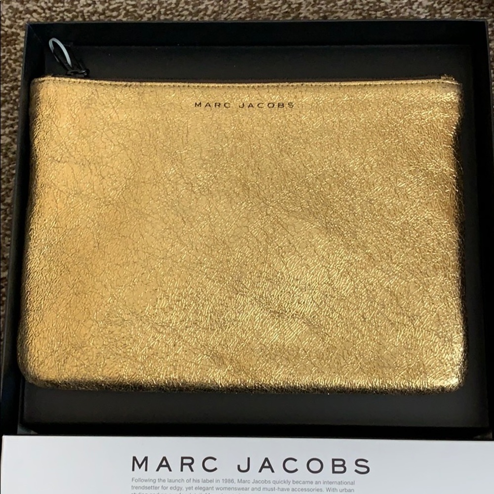 Marc Jacobs metallic leather pouch